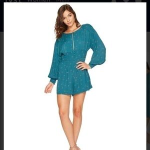 Free People Green Love Grows Romper Size Small